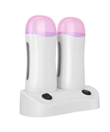 Roll on wax device wax warmer for waxing cartridges wax warmers with a base for depilation of legs and body for hair removal at home (double -head purple)