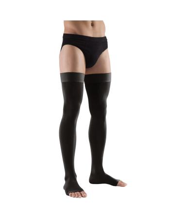 Lauma Medical 23-32 mmHg toe-open compression stockings class 2 varicose veins often swelling in the legs pain in calves and feet black M size long