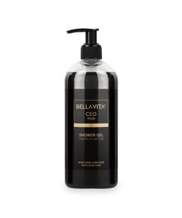 CEO MAN Body Wash Refreshing Shower Gel for Deep Cleansing Hydrating & Moisturising Skin with Aloe Vera & Charcoal Powder 500 Ml