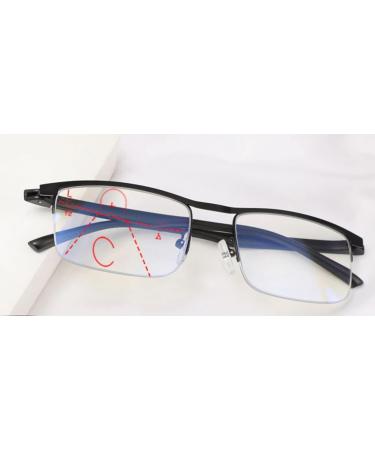 Buy Rapping Glasses | Half Frame Multifocal Black Reading Glasses for Men & Women - Anti-Blue Light +1.00 +1.50 +2.50 Diopters Available - Buy Online on GoSupps.com
