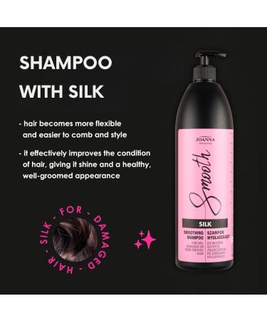 Joanna Professional_Silk Smoothing Hair Shampoo cleansing shampoo for dry and damaged hair with silk 1000ml - Buy Online on GoSupps.com
