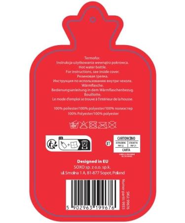 SOXO Plush Hot Water Bottle Cover Hand Warmer for Neck & Back Pain Relief - Kids Cat Design - Buy Online on GoSupps.com
