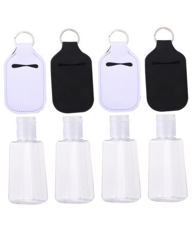 minkissy 4 Set Bottle Protective Bottle Refillable Bottle with Cover Empty Bottle Neoprene Portable White