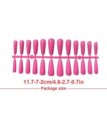 dijiusidy 1 Set French Tip Press on Nails Coffin Design Glittery Solid Colors Adhesive Tabs Gifts Decorations for Women Girls bright pink - Buy Online on GoSupps.com