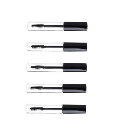 Healvian 5pcs Eyelash Brush Tube Empty Tube Makeup Brushes DIY Empty Mascara Tube Eyelash Cream Bottle Black