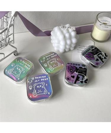 KCHYCV Laser Bear Contact Lens Case | Stylish Beauty Lens Organizer Travel Set | Perfect Gift for Girls - White Color - Buy Online on GoSupps.com