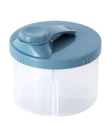 Milk Powder Storage Box Rotating Milk Powder Dispenser Portable Formula Dispenser Outdoor Food Container 4 Compartments Snack Box For Newborn Blue