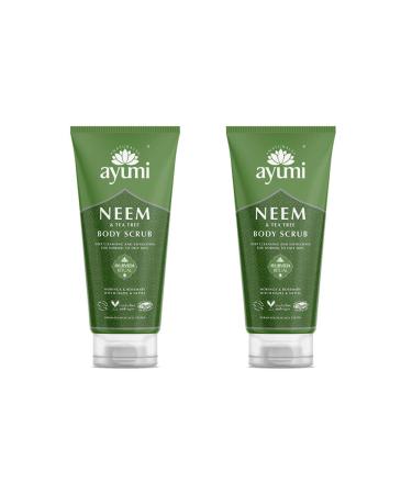 Ayumi Neem & Tea Tree Body Scrub. Vegan Cruelty-Free Dermatologically-Tested 2 x 200ml - Buy Online on GoSupps.com