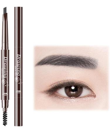 twcrvil Eyebrow Pencil Natural 2MM Rotary Pen Lightweight Lasting Makeup Tool Exquisite Eyebrow Pen with Eyebrow Brush Dark Gray - Buy Online on GoSupps.com
