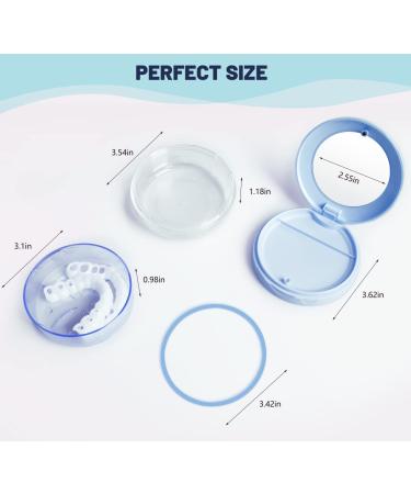 Leak Proof Dental Retainer Case - Denture Cleaning Bath - Travel Friendly - Blue - Buy Online on GoSupps.com