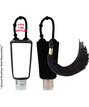 Black Tassel Hand Sanitizer Holder for Backpack - 1 oz Bottle Case - Buy Online on GoSupps.com