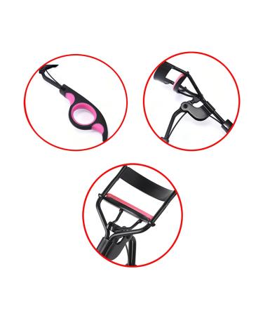 Premium Eyelash Curler with Black Handle & 5 Silicone Replacement Pads - Perfect Makeup Tool for Flawless Lashes - Buy Online on GoSupps.com