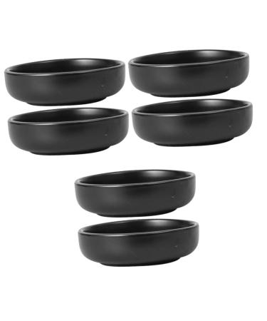 Milisten 6 Pcs Sauce Dish Vinegar Dish Ceramic Dipping Bowls Ceramic Sauce Bowl Saucer Serving Dishes Ceramic Sauce Plates Dip Bowls for Parties Mini Bowl Ceramics Japanese-Style re-usable 9X9X2.5CMx3pcs Blackx3pcs