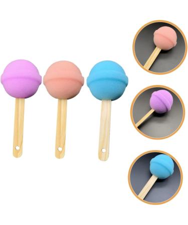 FRCOLOR 3pcs Long Handle Bath Sponge Set - Comfortable Handheld Blue Lollies & Ice Cream Design for Women | Perfect for Cleansing & Back Scrubbing - Buy Online on GoSupps.com