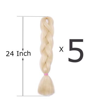 Silk-Co 60cm Braids Extensions - KanCalon Kunsthaar for Jumbo Box Braids & Twist - 5 Pieces Bleich Blonde Crochet Hair - Buy Online on GoSupps.com