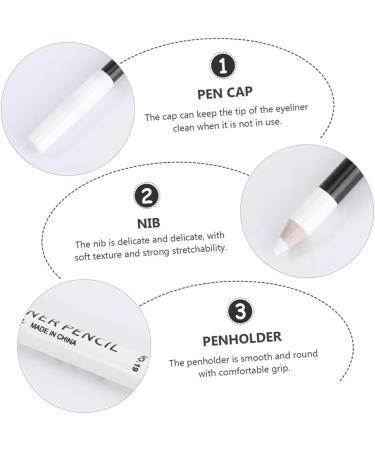 WOONEKY 24pcs Eyeliner Pencil White Eyeliner Pen Liquid Black Eyeliner White Liquid Eyeliner Wooden Pole - Buy Online on GoSupps.com