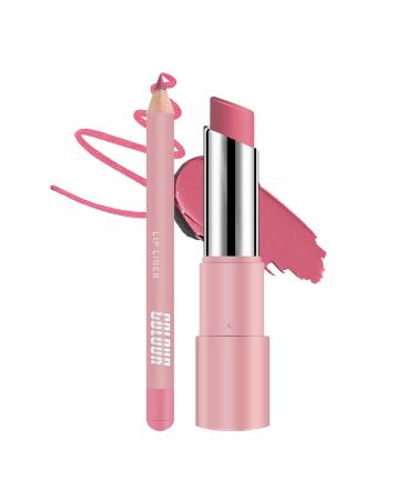 Moisturizing Lip Balm - Tinted Lipstick Waterproof Matte Balm Long-Lasting Non-Sticky for Cold Winter Care and Daily Makeup
