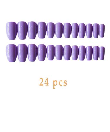 Buy Sethain Shiny Purple Ballerina Press-On Nail Tips - 24 Piece Complete Set for Women & Girls - Long Stylish & Perfect for Any Occasion - Buy Online on GoSupps.com