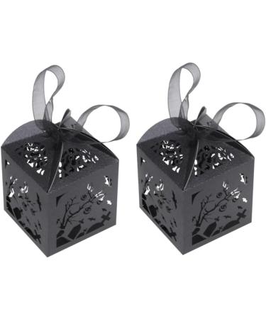 Anneome 50pcs box Black Style Creative Hollow Candy Can Exquisite Container Halloween Branch - Buy Online on GoSupps.com