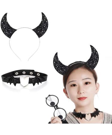 xbiez Girls Glitter Gothic Halloween Cosplay Devil Wing Headband Punk Hair Jewelry Unique Black Headwear Supplies 4 - Buy Online on GoSupps.com