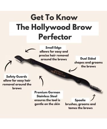 Hollywood Browzer Brow Perfector - 2 in 1 Eyebrow Razor Shaper Kit for Women - Shape & Groom Brows Painlessly - Buy Online on GoSupps.com