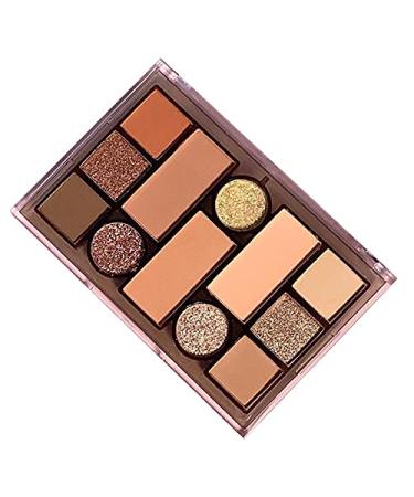 12 Colors Shimmering Eyeshadow Palette | Matte & Waterproof Glitter | Highly Pigmented Nude & Chocolate Tones | Long-Lasting Makeup - Buy Online on GoSupps.com