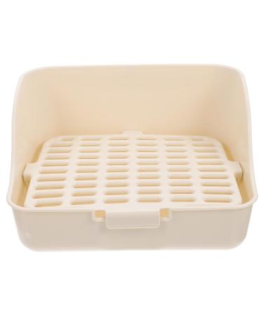 HANABASS Box Rabbit Toilet Dog Wig Bunny Toilet Bunny Potty Rat Dog Litter Pan Pet Pee Toilet White Plastic 28.5X23.5X15.5CM White