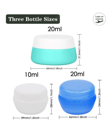 Travel Containers Set - Silicone & PP Cream Jars for Toiletries - Leak-proof & BPA Free - 9 Jars for Cosmetic Makeup and Hand Cream - Buy Online on GoSupps.com