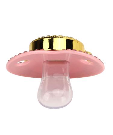 Personalized Rhinestone Baby Pacifier Clip Set - Letter H | Curved Design Silicone Soother for Milk Feeding - Buy Online on GoSupps.com