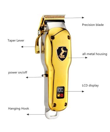 Professional All-Metal Hair Clippers for Men - Cord/Cordless Hair and Beard Trimmer - Rechargeable Electric Hair Cutting Tools - Buy Online on GoSupps.com