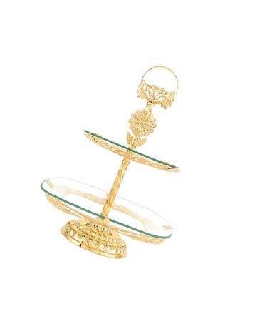 Alipis European Style Fruit Plate Food Tray Decor Cake Stand Golden Tea Table Fruit Plates Desk Child Glass