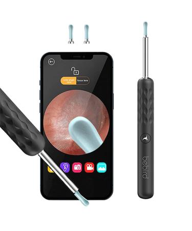 PFCKE R3 Ear Cleaner Ear Wax Removal Tool Wireless Earwax Remover Otoscope 1080P FHD WiFi Ear Camera Ear Scope 6 Led Lights Compatible with iPhone iPad Android Phones for Adults Babys & Pets-Black