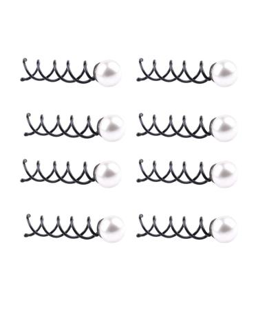Lurrose 10 pieces pearl spiral spin screw pin metal twist screw hairpins hair clips with decoration for wedding prom party birthday