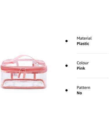 Kuou Clear Waterproof Makeup Bag - Portable PVC Travel Organizer (Pink) - Buy Online on GoSupps.com