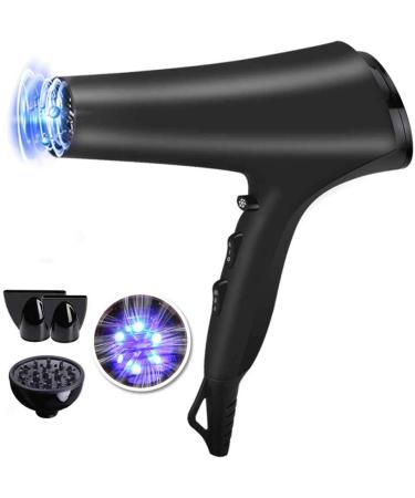 2200W Hair Dryer Salon Hairdryer Professional Hairdryer Ionic Blow Dryer Powerful Fast Drying 3 Heat 2 Speed 1 Cold Wind Button 2 Nozzles and 1 Diffuser Constant Temperature Less Hair Damage - Buy Online on GoSupps.com