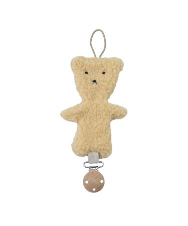Zceplem Pacifier Band & Plush Bear Clip | Soothing Pacifier Holder for Babies | Baby Accessories for Travel - Light Brown - Buy Online on GoSupps.com