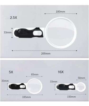 Magnifier 90Mm Primary Mirror Interchangeable Magnifying Glass 2.5/5/16 Times Magnifying Glass Reading Appreciation Wenwan Archaeology 3 Kinds of Magnification Main Mirror Interchangeable with Lofty - Buy Online on GoSupps.com