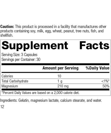 Standard Process Magnesium Lactate - Whole Food Energy Support - 90 Capsules | Bone, Muscle Health | Gluten Free - Buy Online on GoSupps.com
