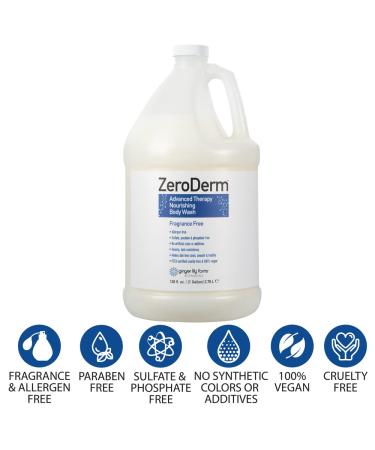 ZeroDerm Advanced Therapy Body Wash - 1 Gallon Refill, 100% Vegan & Cruelty-Free, Fragrance-Free, Unscented - 128 Fl. Oz - Buy Online on GoSupps.com