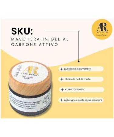 AR ANNA RUSSO Natural charcoal mask 50 g stop circles around the eyes detoxification peeling blackheads men women face and body - Buy Online on GoSupps.com