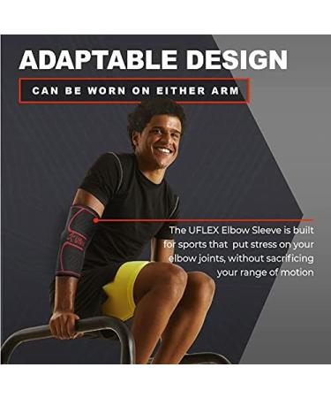UFlex Elbow Compression Sleeve for Injury Recovery | Tendonitis Tennis Elbow Brace for Men & Women | Medium Size Wrap for Weightlifting & Sports - Buy Online on GoSupps.com