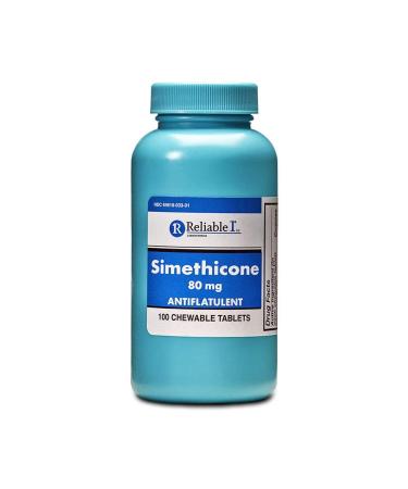 Reliable 1 Simethicone 80mg Anti-Gas 100 Peppermint Tablets (2 Bottles)