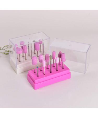 10 Holes White Bits Holder Exhibition Displayer Nail Drill Bit Holder Professional Manicure Tools 7.9 * 3.7 * 6.2cm 1pcs - (Color: Pink) - Buy Online on GoSupps.com