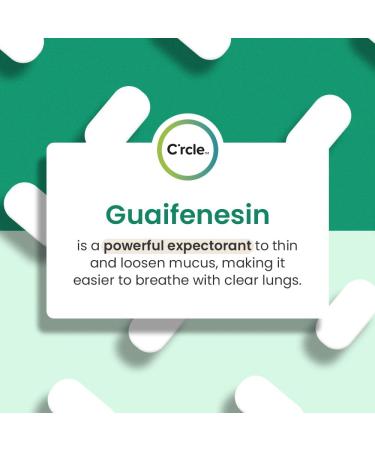 C'rcle Guaifenesin 1200mg Tablets - 56 Count for Chest Congestion Relief | Expectorant Mucus Relief | Extended Release Decongestant - 12-Hour Relief - Buy Online on GoSupps.com