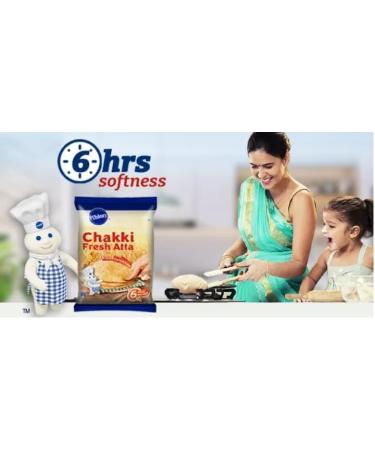 Pillsbury Chakki Atta 10 Kg | 100% Whole Wheat | Full of Fibre | Make Rotis & Chappatis - Buy Online on GoSupps.com
