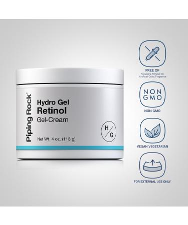 Piping Rock Retinol Cream for Face 4 oz | Hydrating Hydro Gel Moisturizer | Premium Skincare Solutions - Buy Online on GoSupps.com