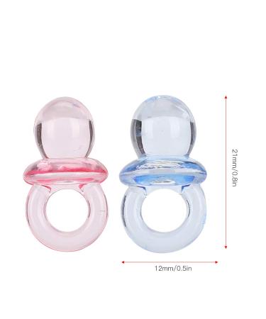 Mini Decorative Pacifier Set - 100 Acrylic Pacifiers for Parties Baptism & Baby Toys - Colorful Decorations - Buy Online on GoSupps.com