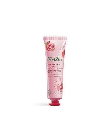 Melvita-smoothing hand cream-nourishes and protects-99% naturally-bio-certified-vegan formula-for ripe hands-tube 30 ml pomegranate