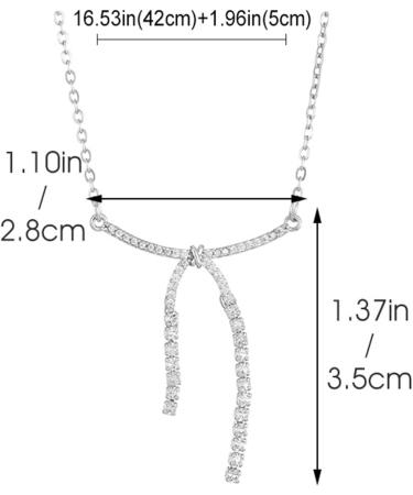 Oralgos Hip Hop Bow Loop Collarbone Chain Necklace - Adjustable Zircon Bowknot Jewelry for Daily Wear - International Shipping - Buy Online on GoSupps.com