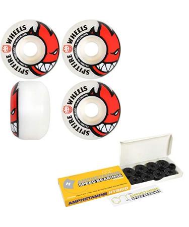 Spitfire Skateboard Wheels with Hybrid Ceramic Bearings Bighead White 99A 52mm White 99A